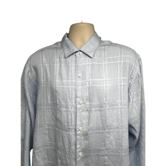 Tommy Bahama Mens Light Blue Striped Linen Casual Button Up Shirt XL Lightweight - Picture 3 of 10